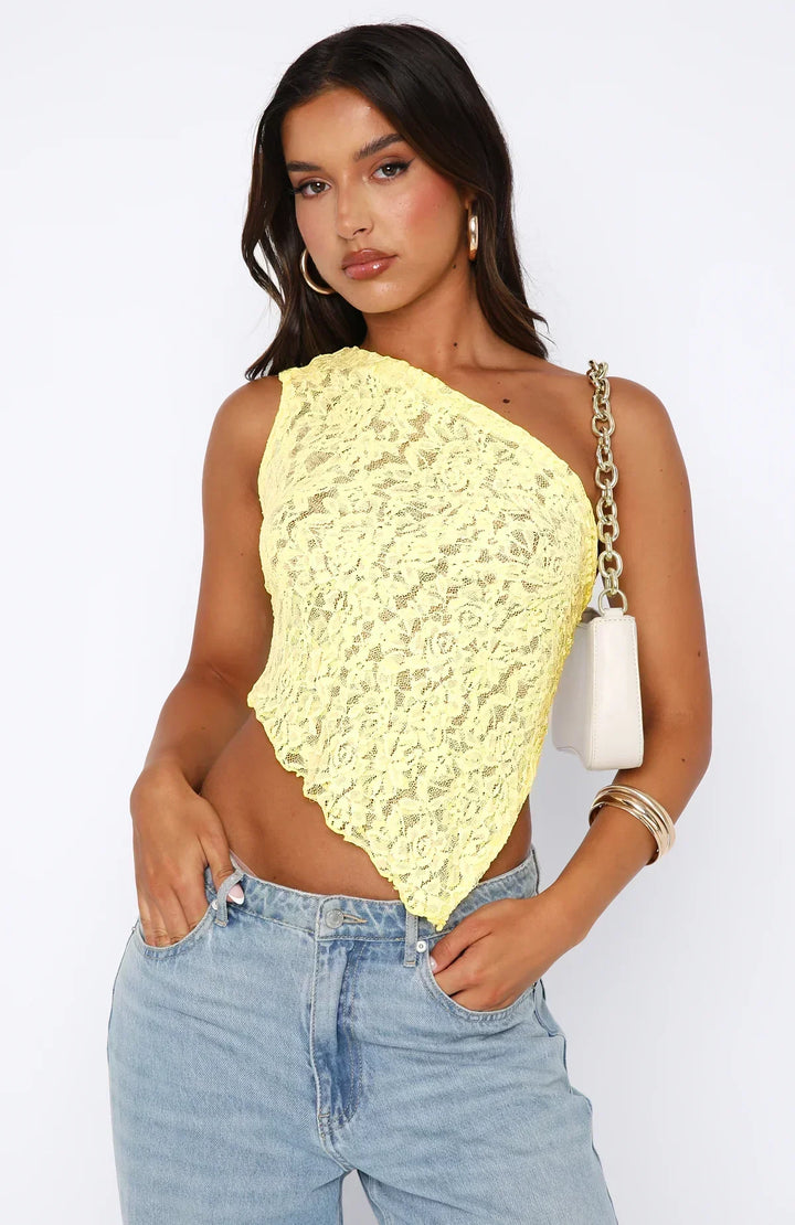Damen Spitzen-Asymmetrisches Top Mit Einer Schulter | Sommer