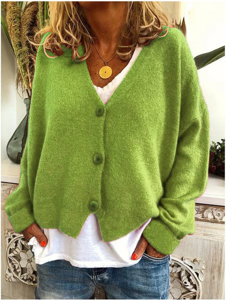 Damen Gemütliche Strickjacke | V-Ausschnitt