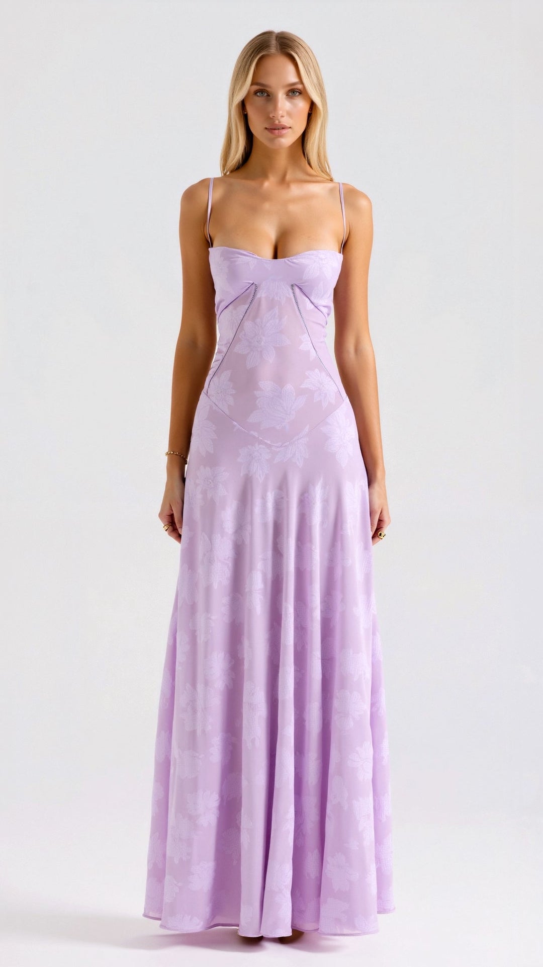 Damen Floral Ärmellos Brautkleid | Maxi
