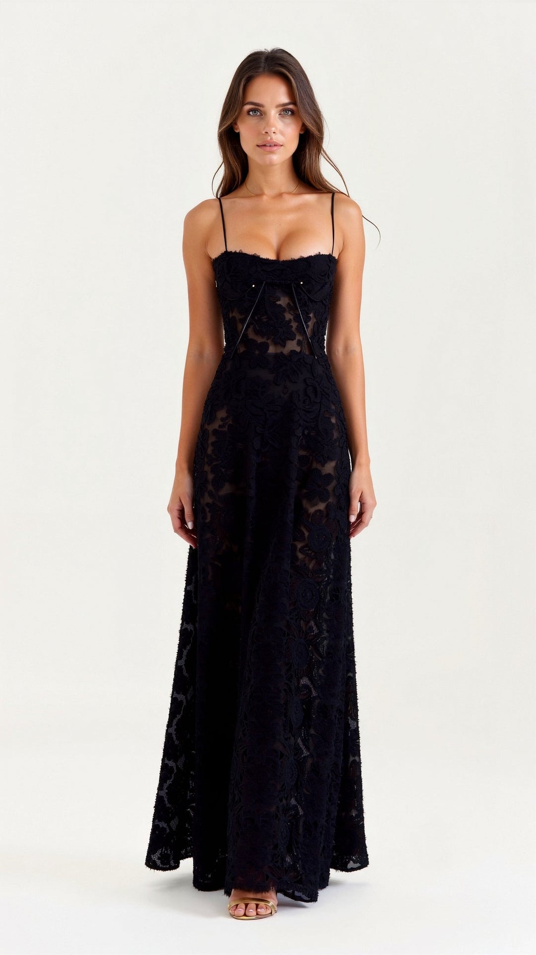Damen Floral Ärmellos Brautkleid | Maxi