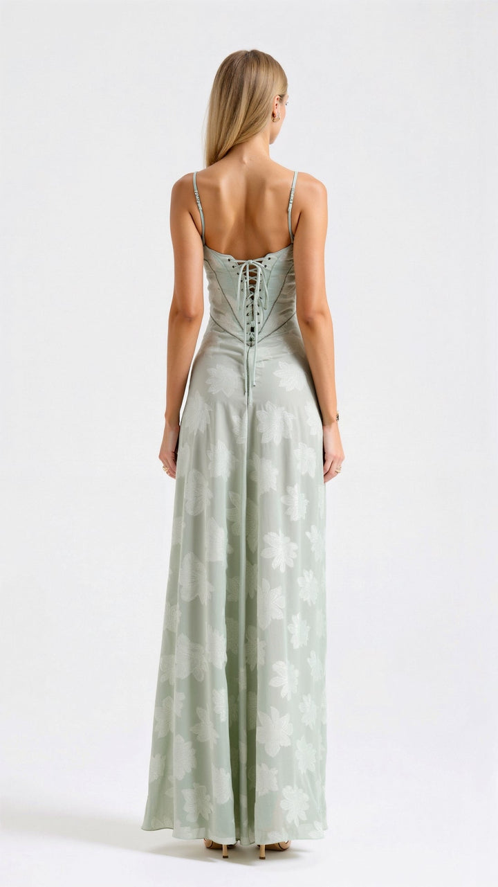Damen Floral Ärmellos Brautkleid | Maxi