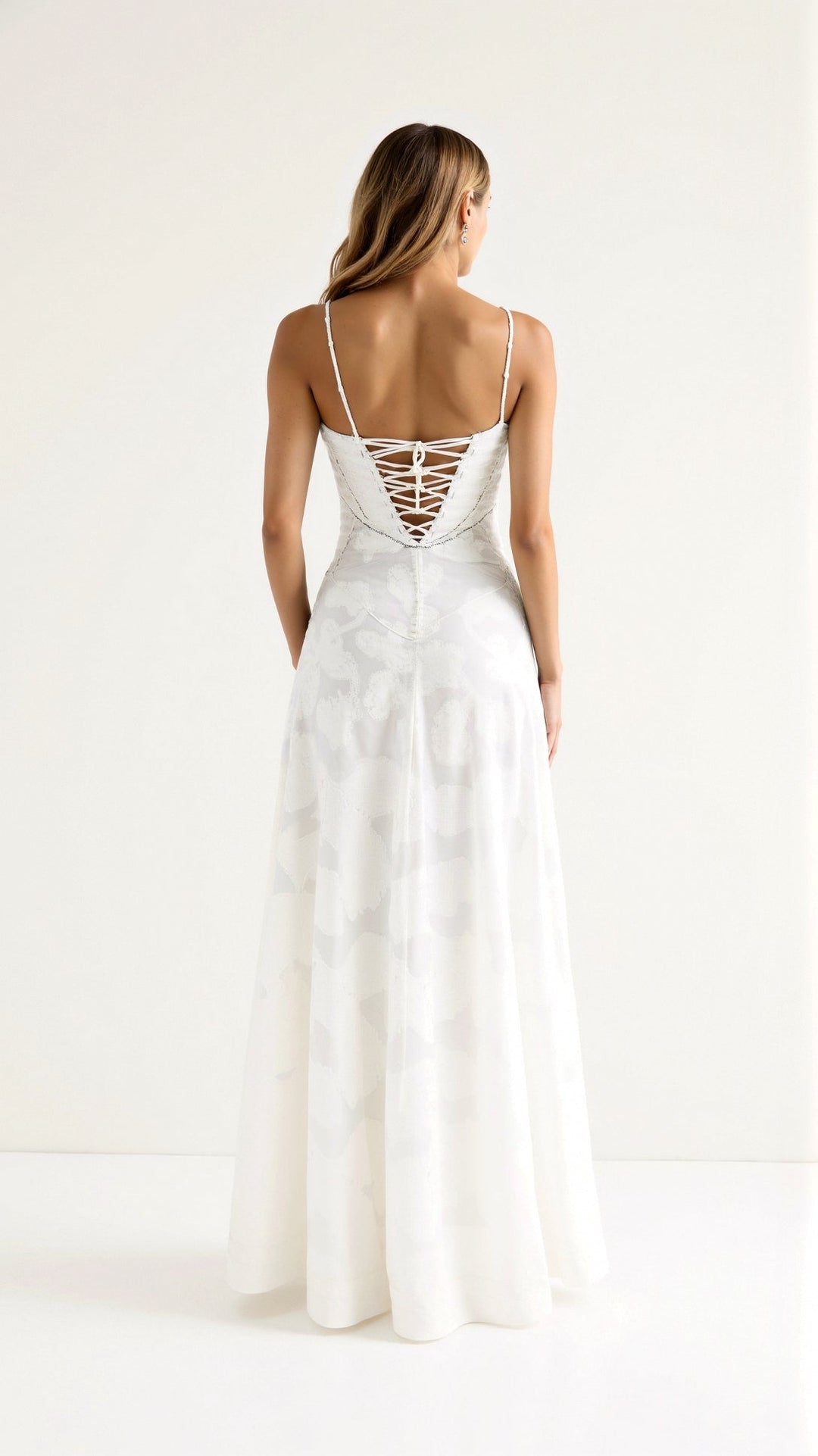 Damen Floral Ärmellos Brautkleid | Maxi