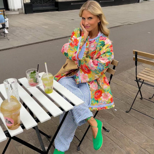 Floor | Sommer-Damenblazer mit Blumenprint | Blumen