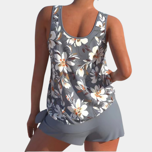Damen Tankini-Set mit floralem Muster und lockerer Passform.