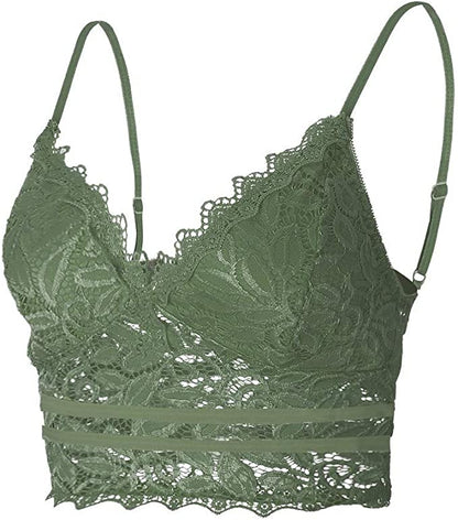 Damen Spitzen Bralette Crop Top | V-Ausschnitt