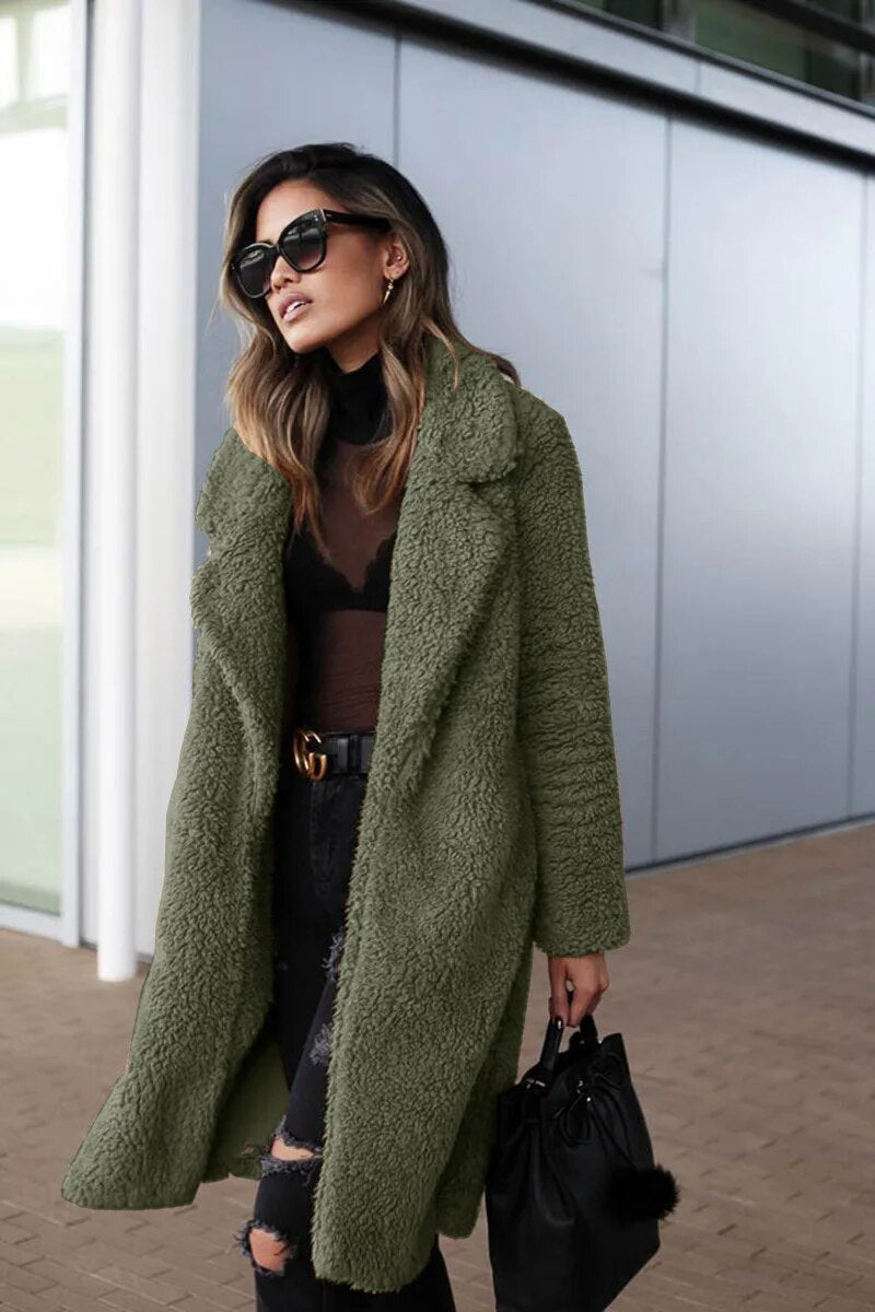 Lang Fleecejacke Damen | Lässig