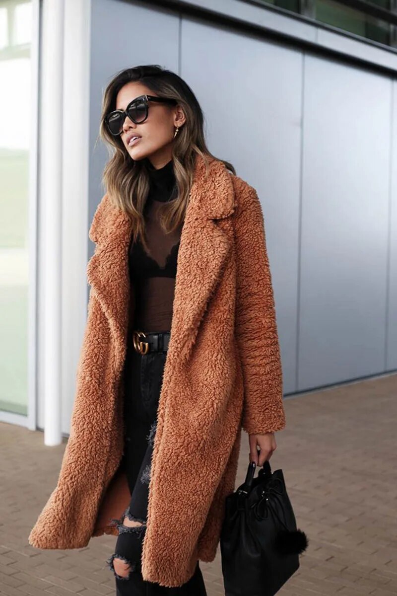 Lang Fleecejacke Damen | Lässig