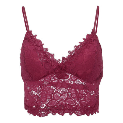 Damen Spitzen Bralette Crop Top | V-Ausschnitt