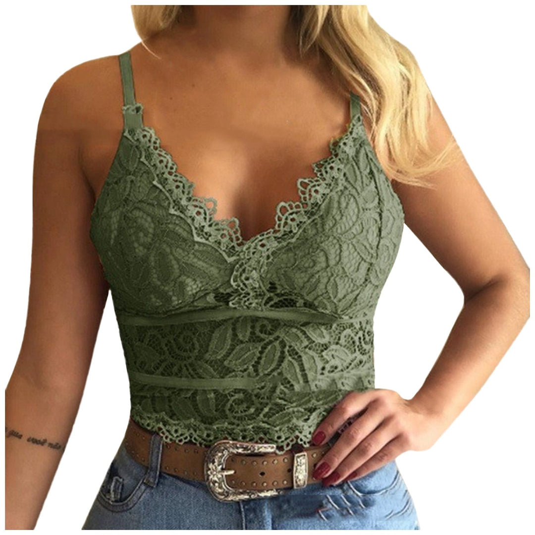 Damen Spitzen Bralette Crop Top | V-Ausschnitt
