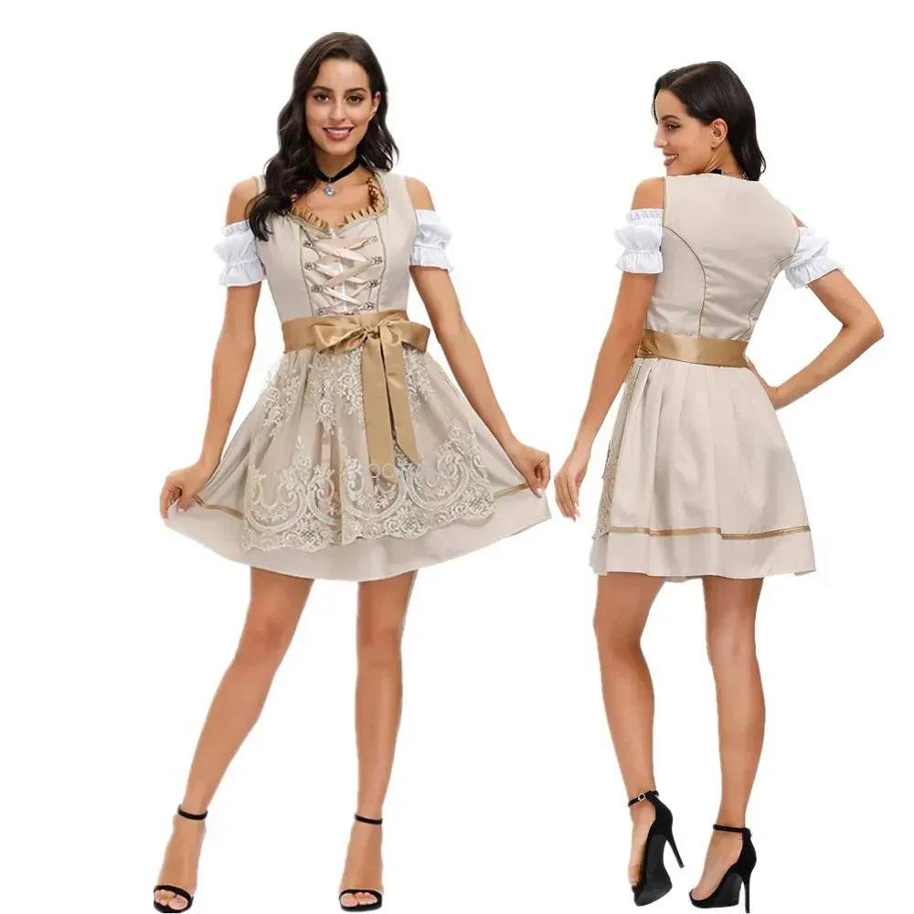 Damen Traditionelle Mini Oktoberfest Dirndl kleid