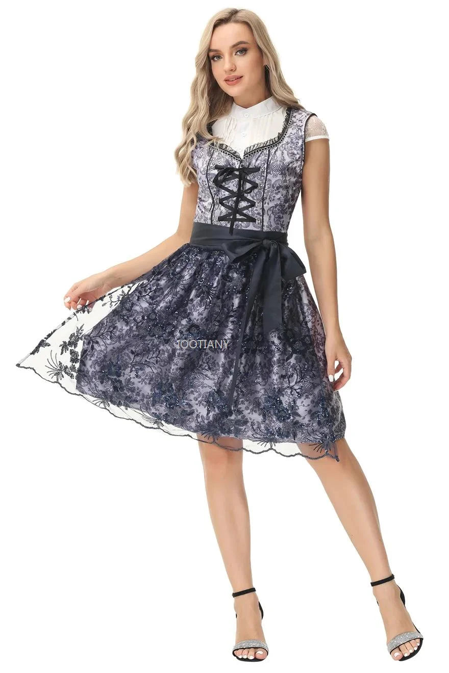 Damen Traditionelle Mini Oktoberfest Dirndl kleid