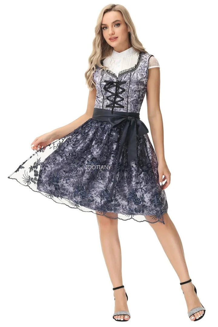 Damen Traditionelle Mini Oktoberfest Dirndl kleid