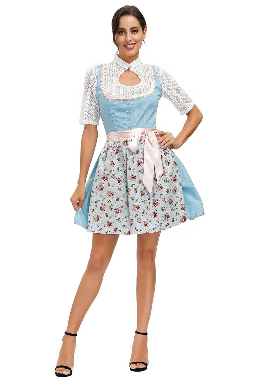 Damen Traditionelle Mini Oktoberfest Dirndl kleid