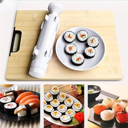 Rotes Sushi-Maker-Tool mit einfachem und funktionalem Design.
