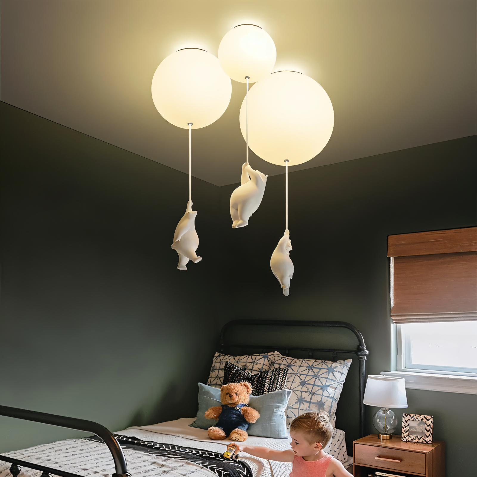 Kreative Beleuchtungsidee mit den PolarGlow Lampen im Bär-Design.