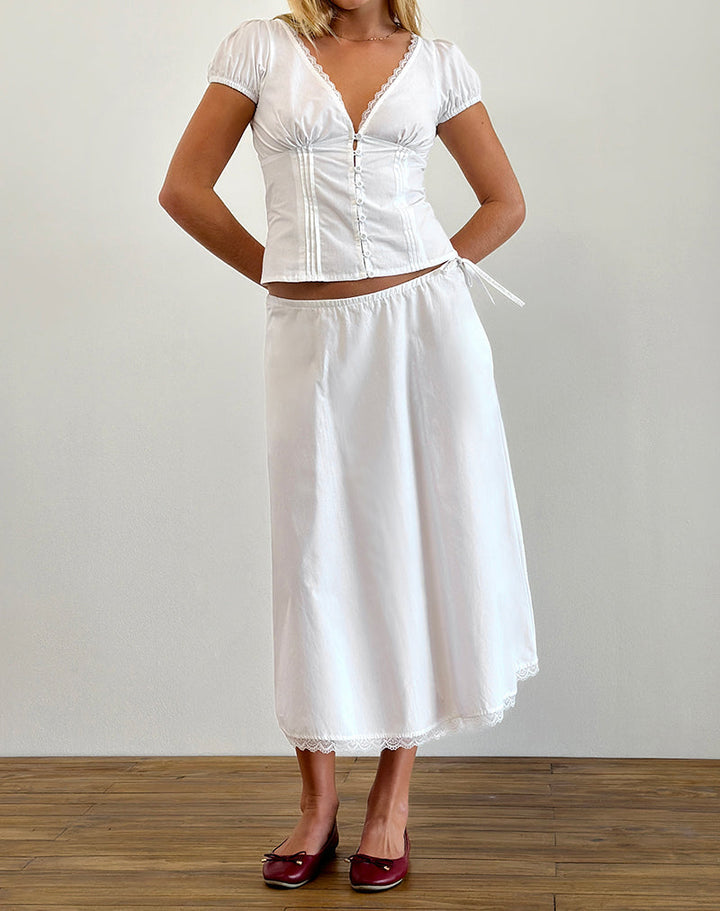 Damen Elegante Korsett-Top | Weiß