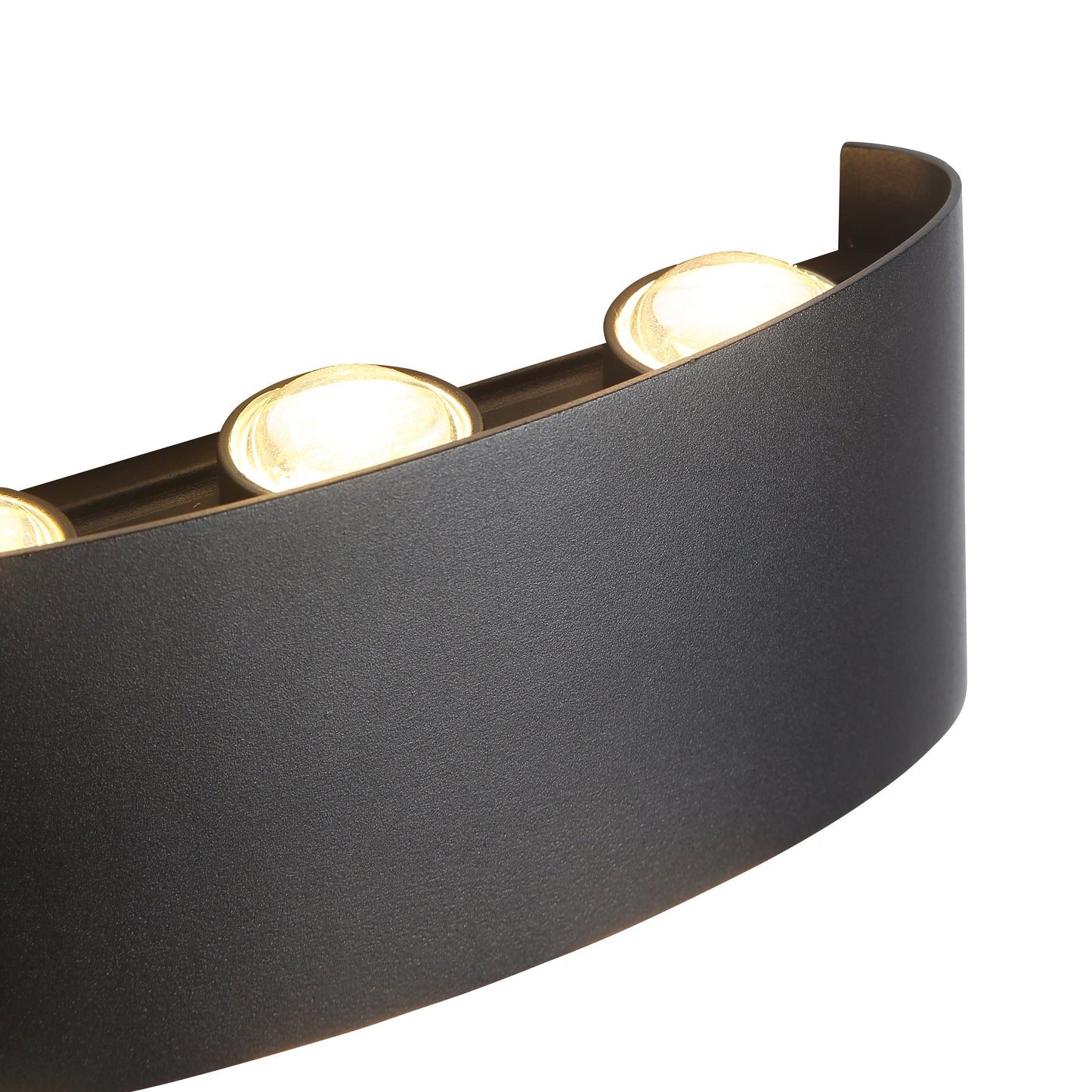 Elegante Außenleuchte, die sanftes Licht nach oben und unten abstrahlt.