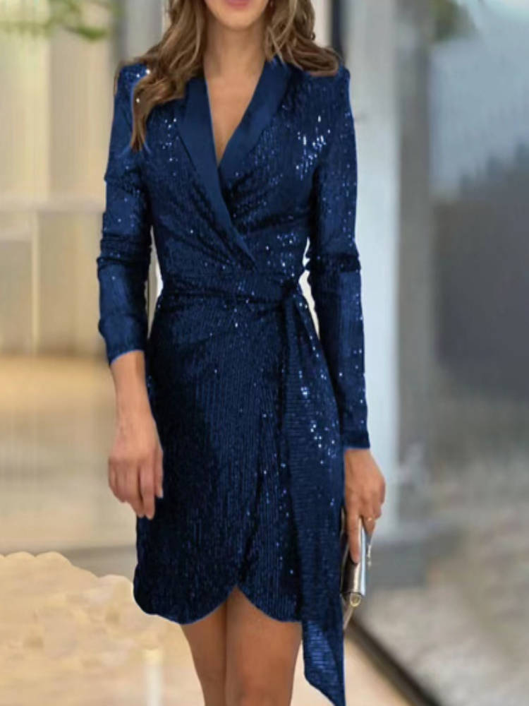 Damen Blazer Paillettenkleid | Mini
