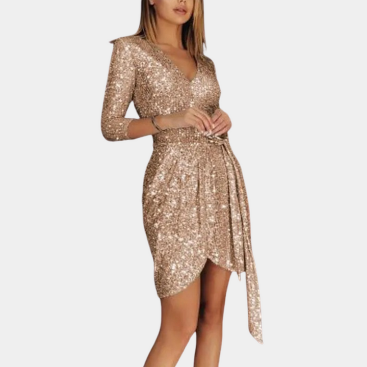 Damen Glitzer Paillettenkleid | Mini
