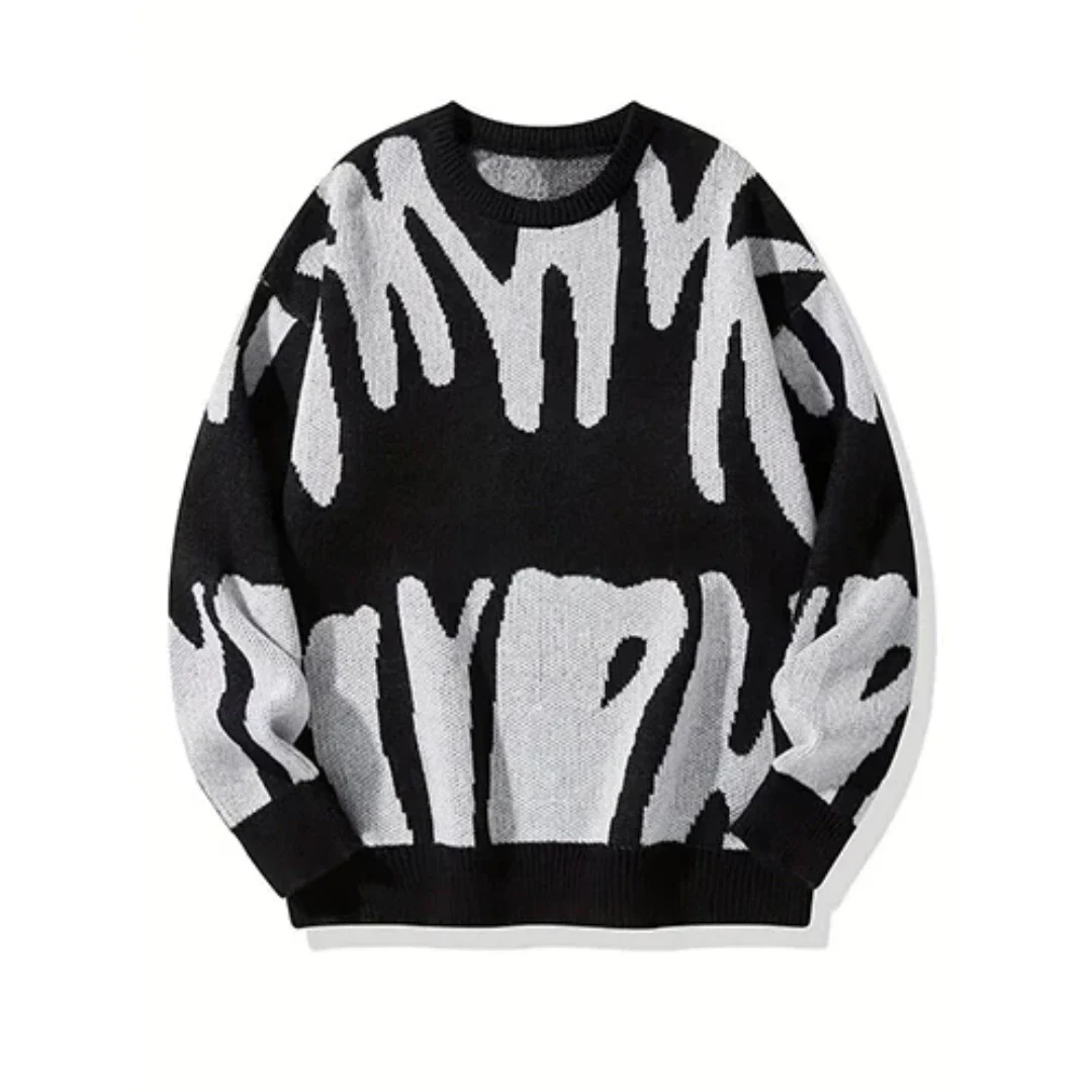 Herren-Strickpullover mit Rundhalsausschnitt | Langarm