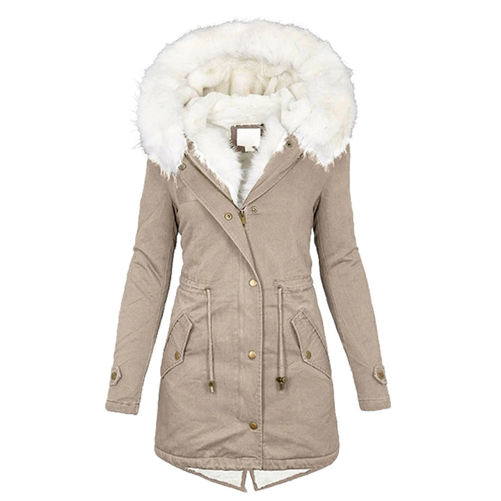 Damen Winter Mit Kapuze Jacke | Schaltfläche Einzelheiten