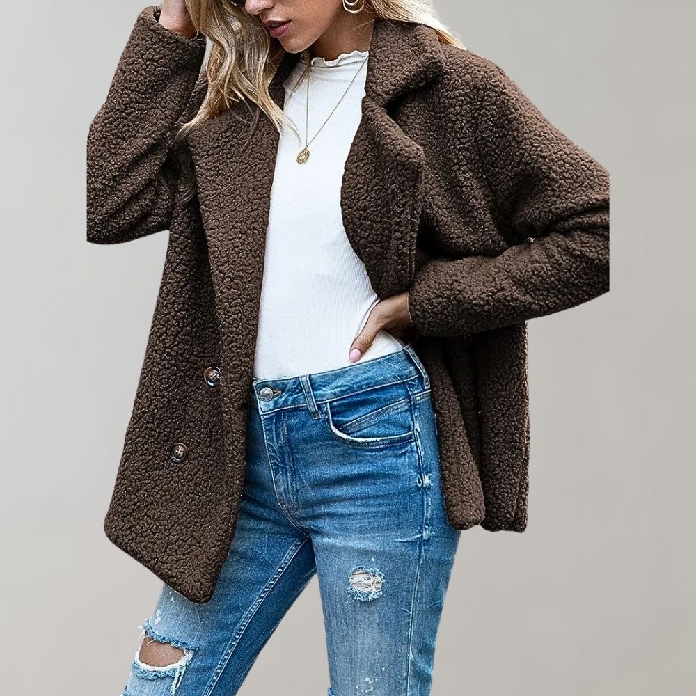 Damen Klassisch Teddy Jacke | Lange