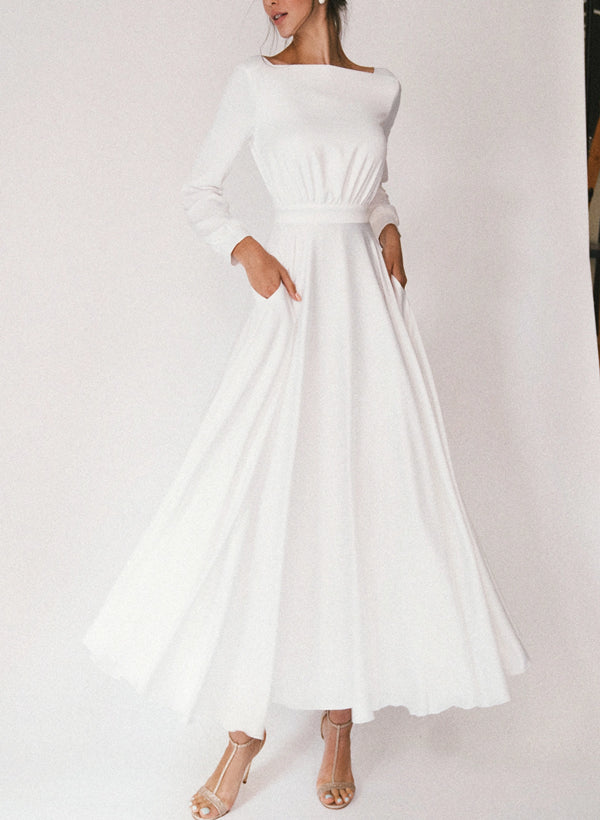 Damen Langarm Braut Kleid | Maxi