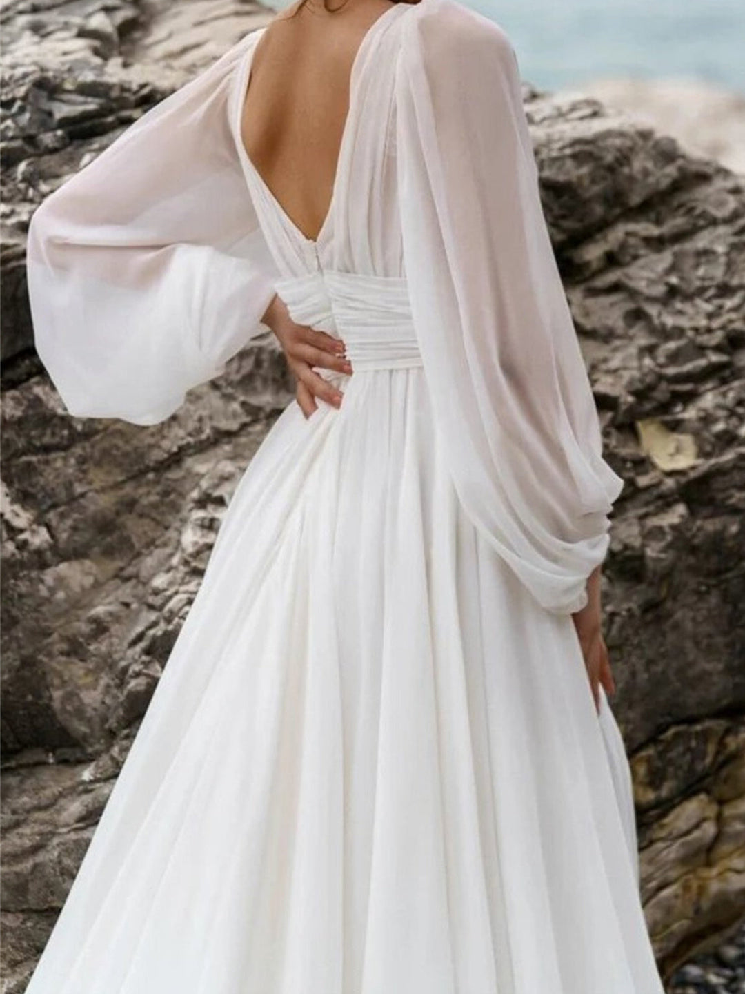 Damen Bodenlang Mit Schlitz Brautkleid | Maxi