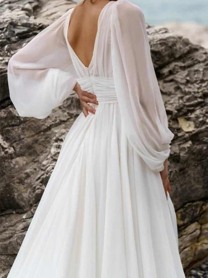 Damen Bodenlang Mit Schlitz Brautkleid | Maxi