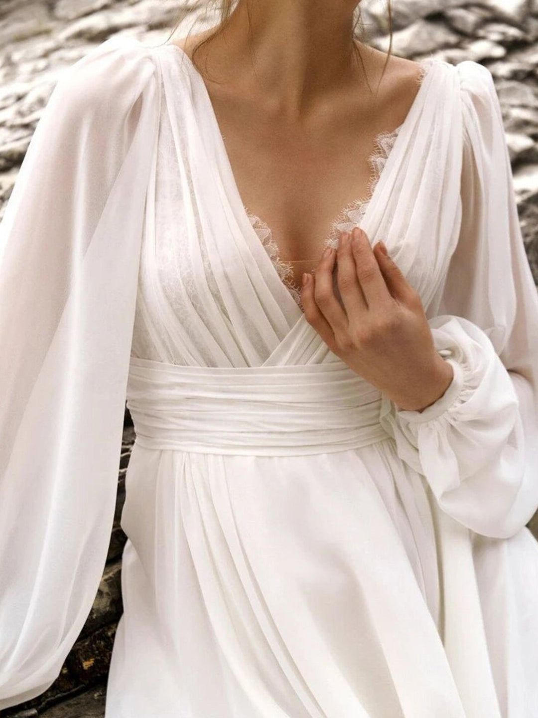 Damen Bodenlang Mit Schlitz Brautkleid | Maxi