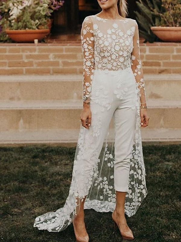 Damen Eleganter Braut Jumpsuit | Moderne