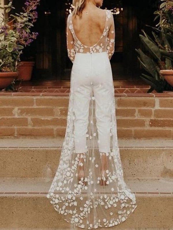 Damen Eleganter Braut Jumpsuit | Moderne