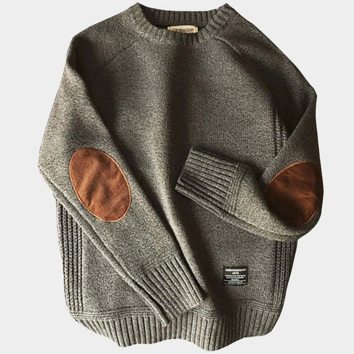 Herren-Pullover im Weinlese-Flickwerk-Stil | Lässig