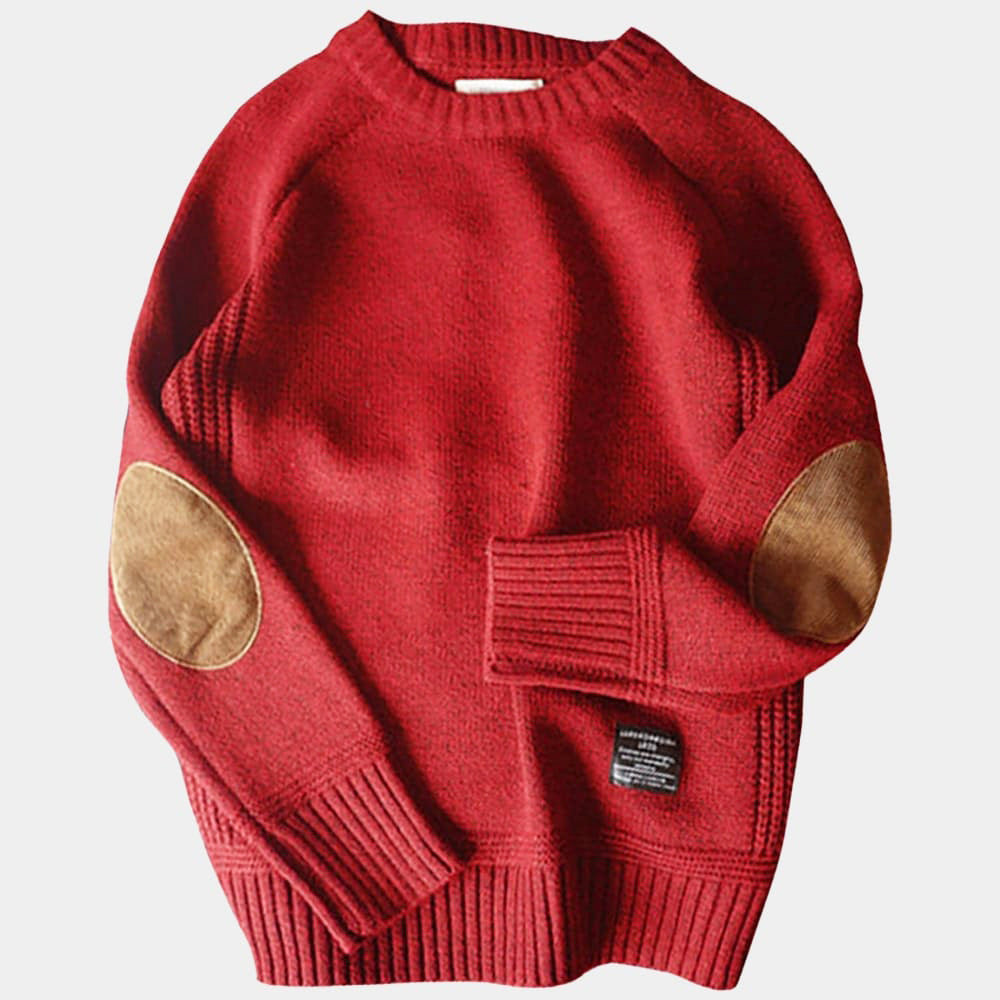 Herren-Pullover im Weinlese-Flickwerk-Stil | Lässig