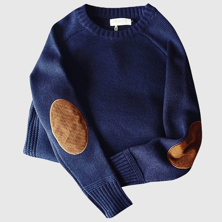 Herren-Pullover im Weinlese-Flickwerk-Stil | Lässig