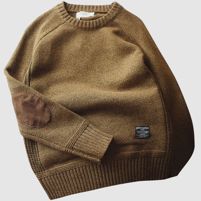 Herren-Pullover im Weinlese-Flickwerk-Stil | Lässig