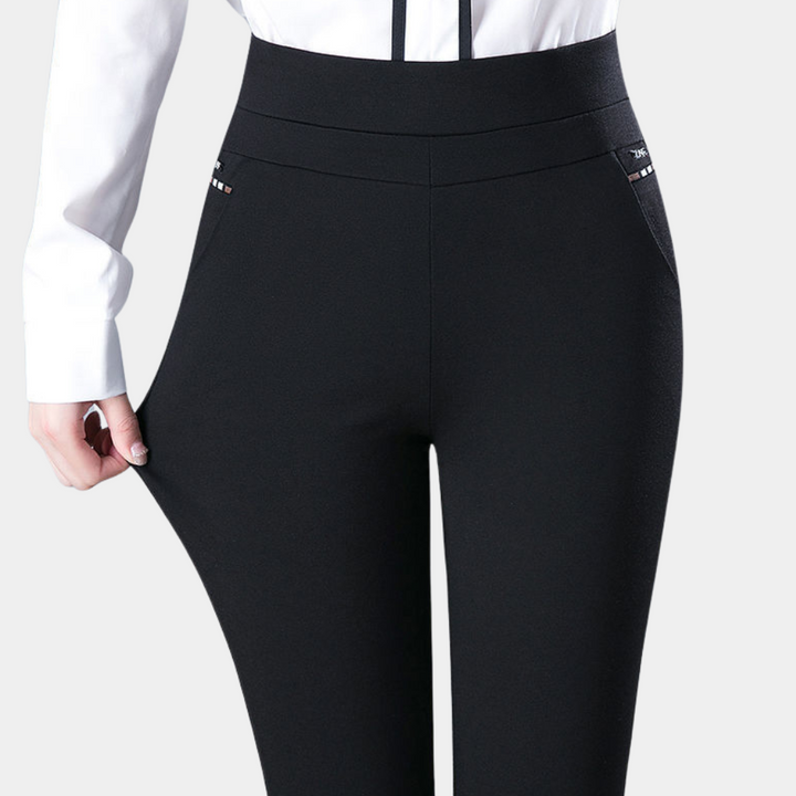 Damen Schwarz Hoher Taille Hosen | Arbeits