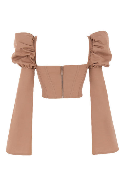Damen Elegant Korsett-Top | Langarm