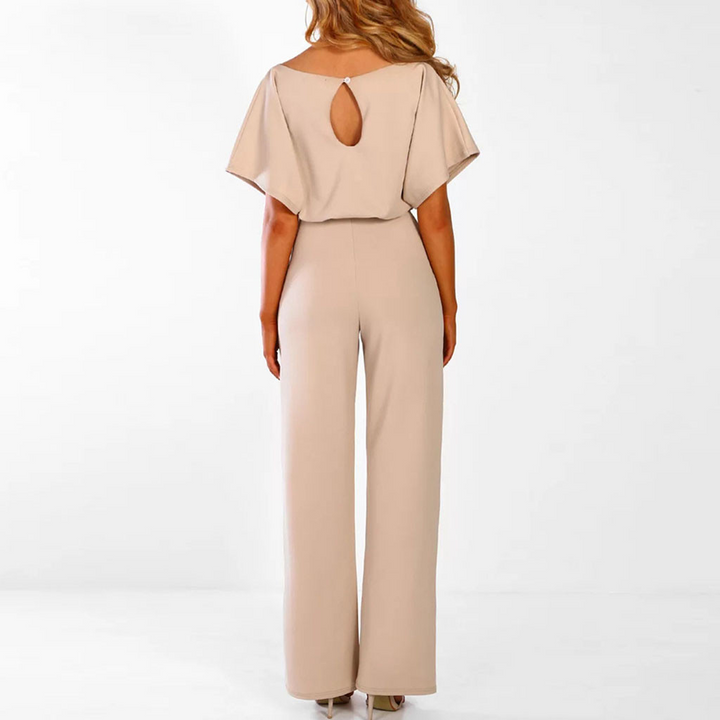 Damen-Jumpsuit mit Gürtel und Weitem Bein | Elegante
