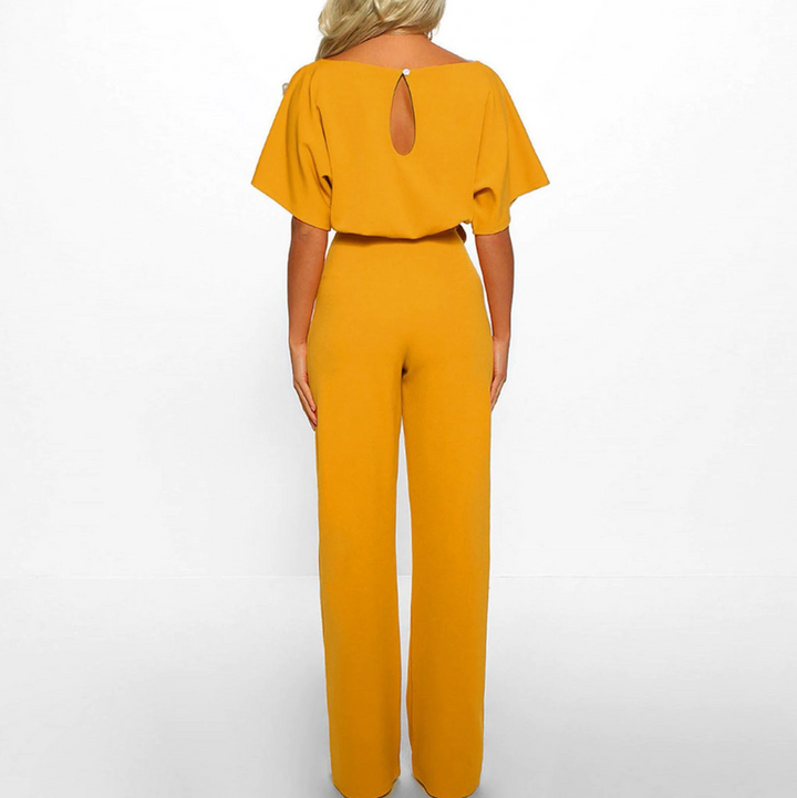 Damen-Jumpsuit mit Gürtel und Weitem Bein | Elegante