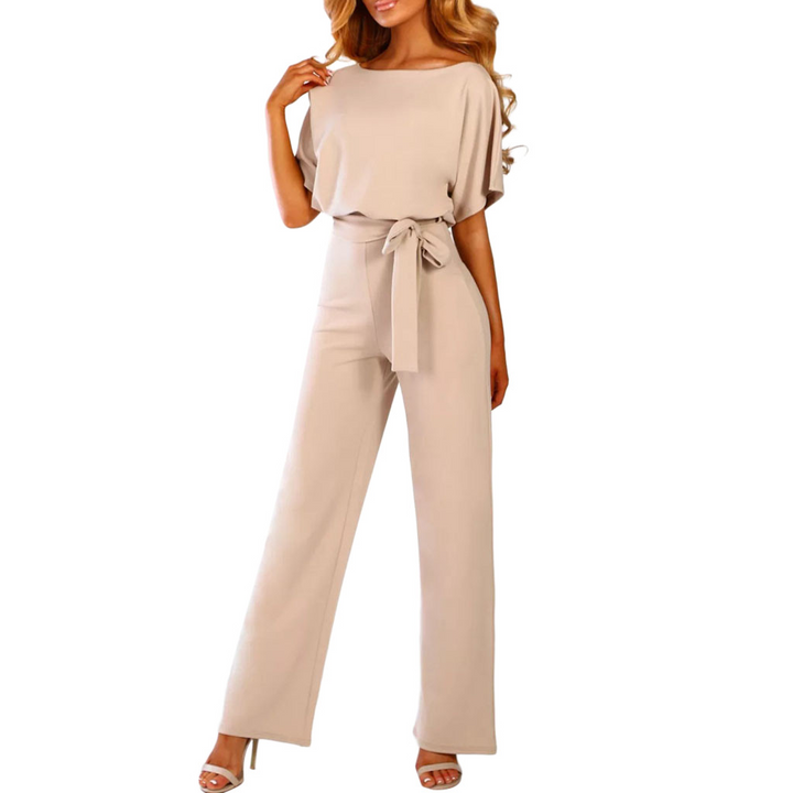Damen-Jumpsuit mit Gürtel und Weitem Bein | Elegante