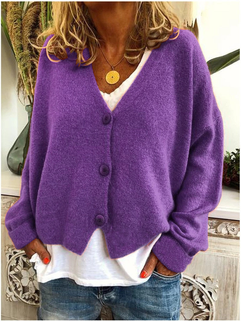 Damen Gemütliche Strickjacke | V-Ausschnitt