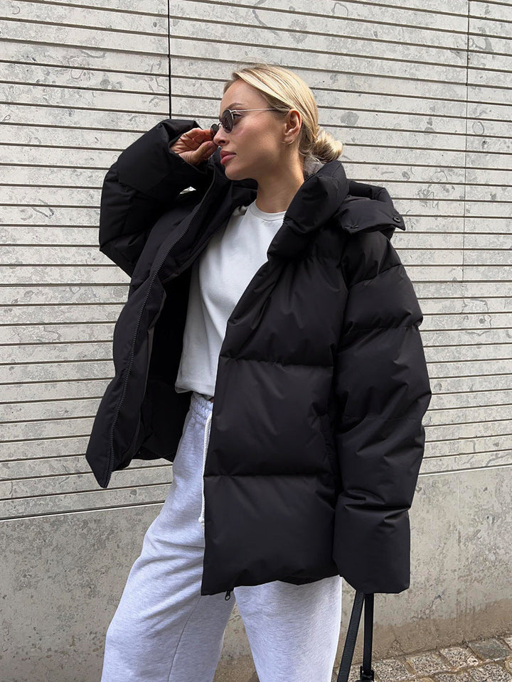 Damen Übergroße Pufferjacke mit Kapuze | Winter