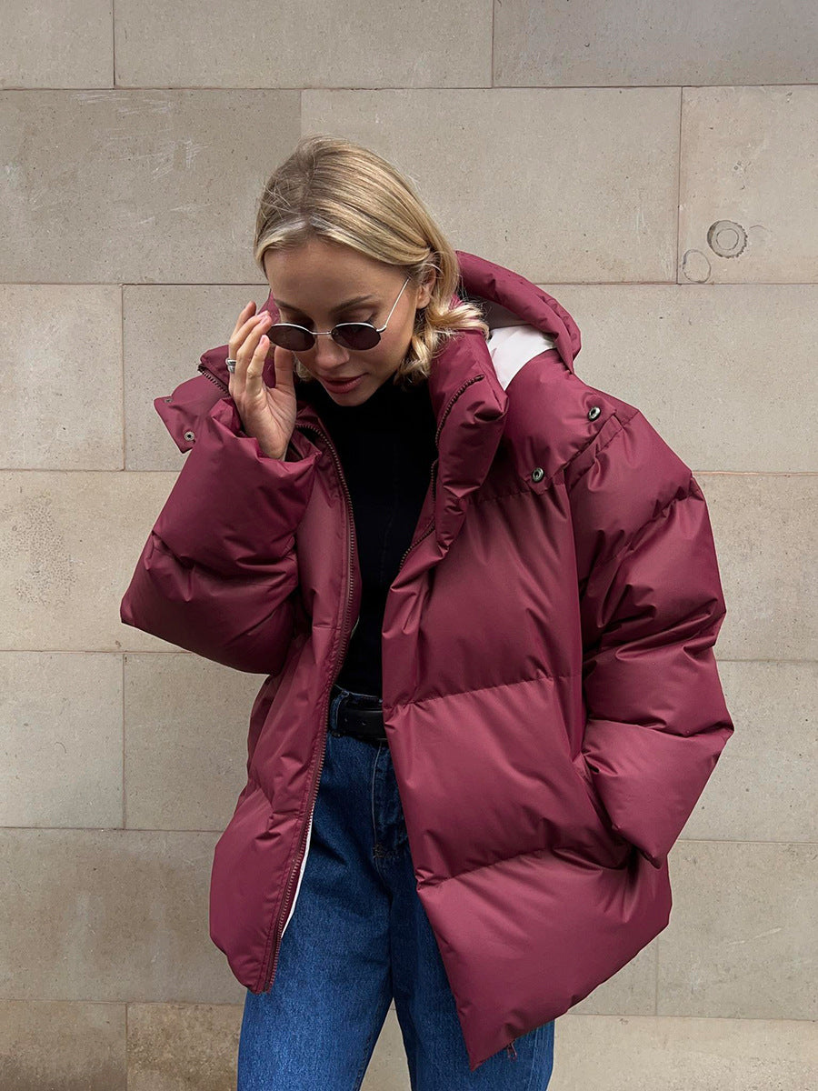 Damen Übergroße Pufferjacke mit Kapuze | Winter