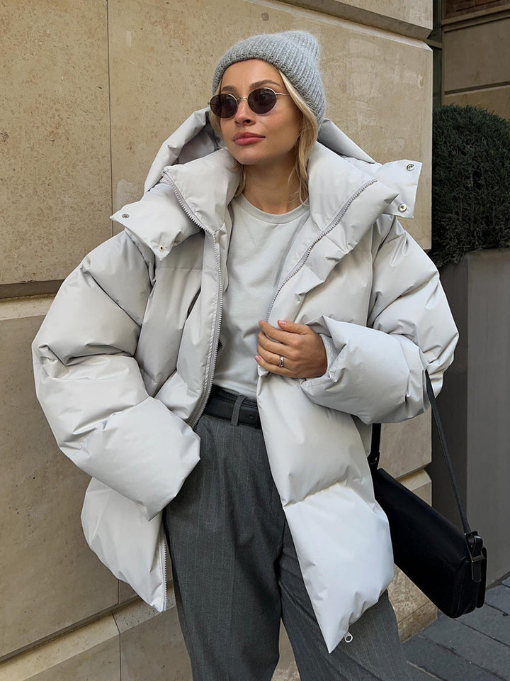 Damen Übergroße Pufferjacke mit Kapuze | Winter