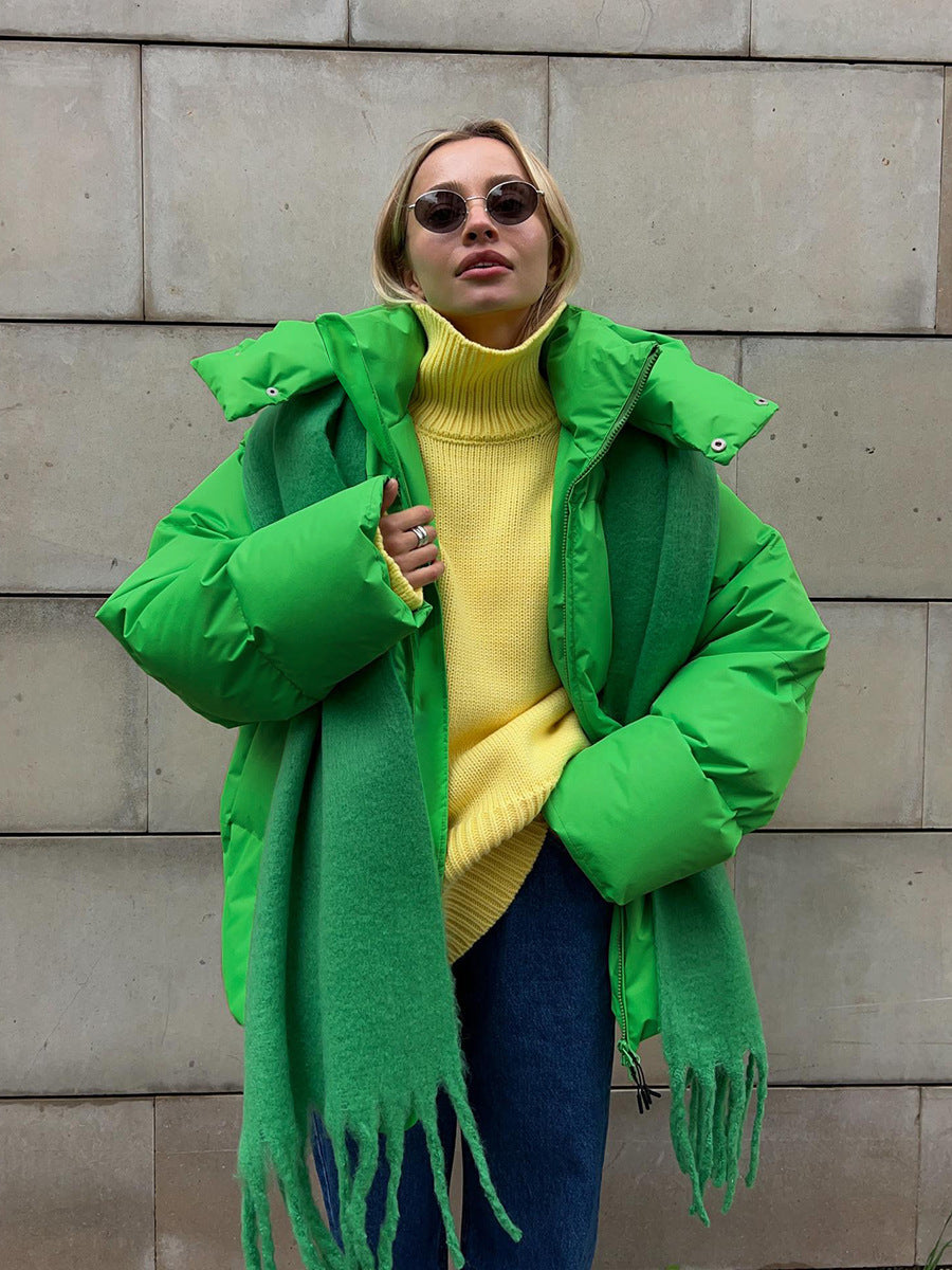 Damen Übergroße Pufferjacke mit Kapuze | Winter