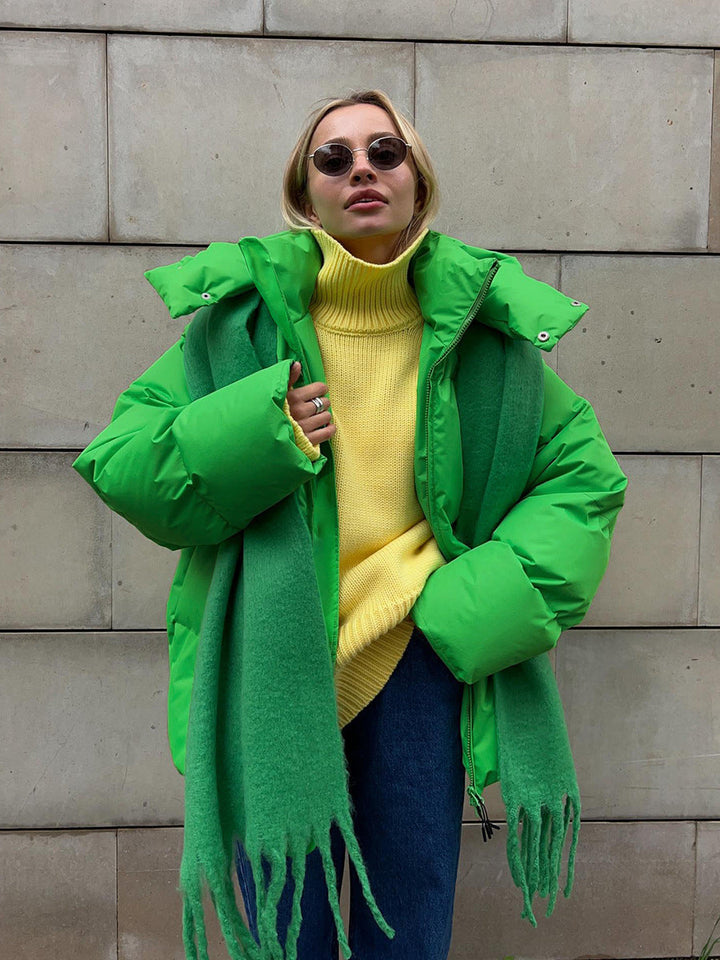 Damen Übergroße Pufferjacke mit Kapuze | Winter