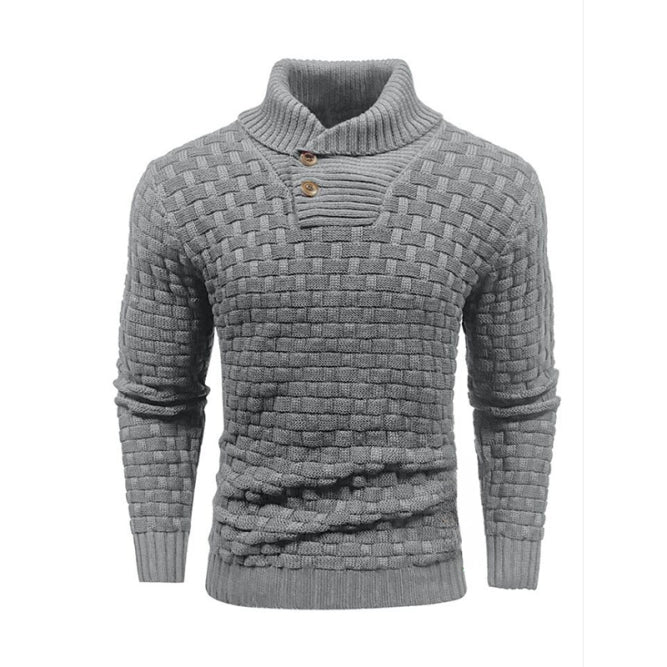 Herren Pullover Halber Strukturierter Strick | Schalkragen