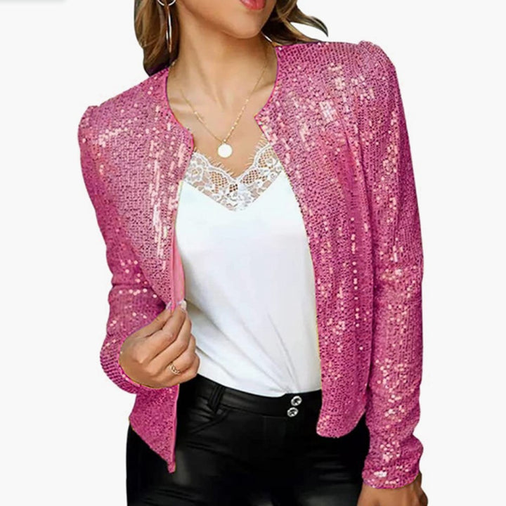 Damen Pailletten Party Blazer Jacke | Elegante