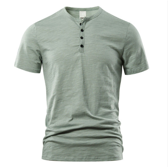 Herren Henley T-Shirt mit kurzen Ärmeln | Lässig